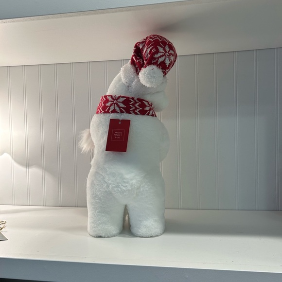 Festive White Polar Bear with Red Accents - Picture 2 of 9